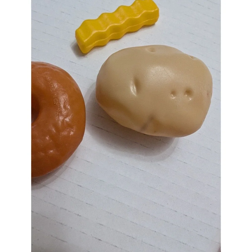 Play Pretend blown plastic food lot‎ 11 waffles fruit bagels fry unbranded
